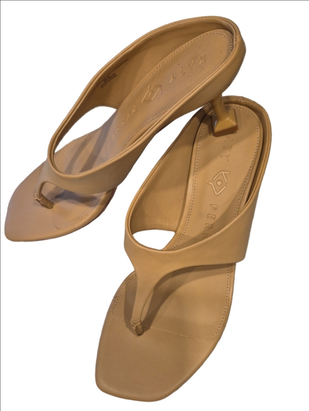 Katy Perry Oceanside Low Rise Camel Tan Thong Sandals Size 8
